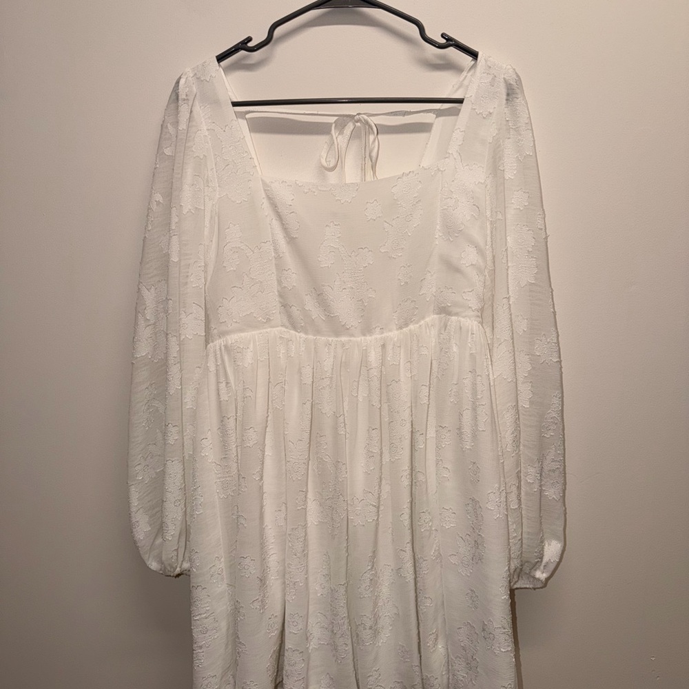 Altar'd State White Floral Long Sleeve Dress
